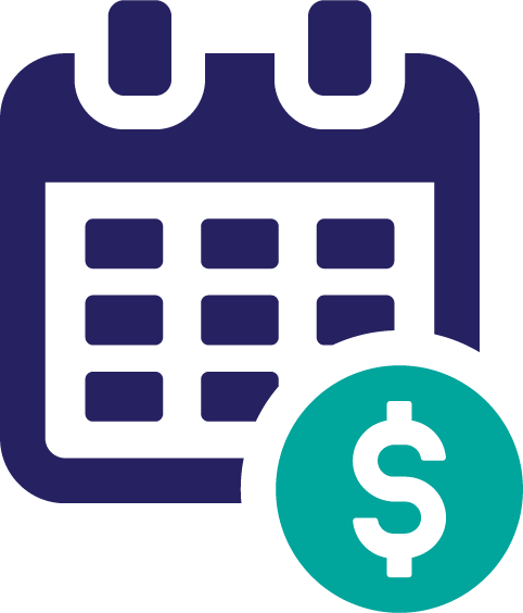 Calendar Icon with a US Dolar Coin
